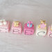 Cake topper cubi con orsetti in scala di rosa cake topper per bimba personalizzabile - 7 cubi 7 lettere -