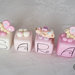 Cake topper cubi in scala di rosa farfalle e bebè fatina 4 cubi 4 lettere per bimba