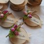 Segnaposto in legno,personalizzabili con nome,boccioli di rosa e muschio,per matrimonio country chic