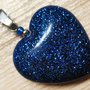 CIONDOLO HEARTS 3 - blu con glitter turchese e blu - atossico e nichel free