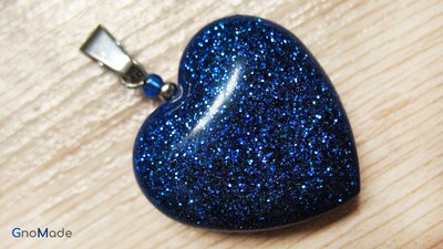 CIONDOLO HEARTS 3 - blu con glitter turchese e blu - atossico e nichel free CIONDOLO HEARTS 3 - blu con glitter turchese e blu - atossico e nichel free