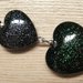 CIONDOLO HEARTS 6 - colori nero e verde con glitter argento nero verde oro - atossico e nichel free