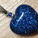 CIONDOLO HEARTS 7 - blu con glitter blu argento - atossico e nichel free