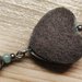 CIONDOLO HEARTS 8 - grigio marmo con glitter nero argento verde menta + charm - atossico e nichel free