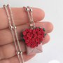 Collana cuore di rose rosse