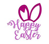 Happy Easter, rabbit ears, embroidery design. INSTANT DOWNLOAD