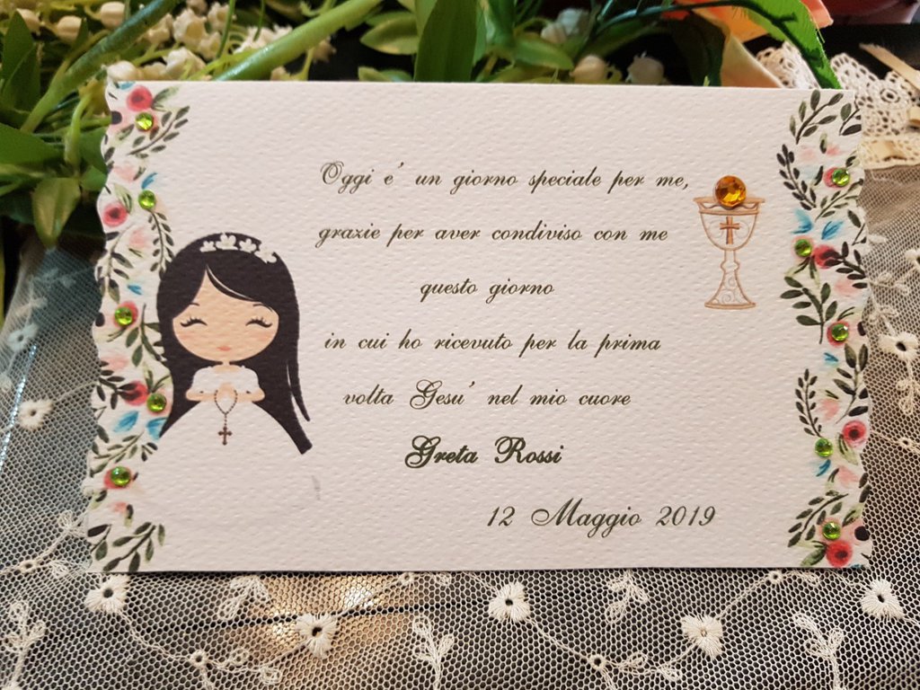 Frasi Per Invito Prima Comunione Bigliettini Bomboniera Prima Comunione personalizzato - Feste - Big