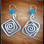 Gioielli con orecchini in argento sterling 925 fatti a mano con pietra