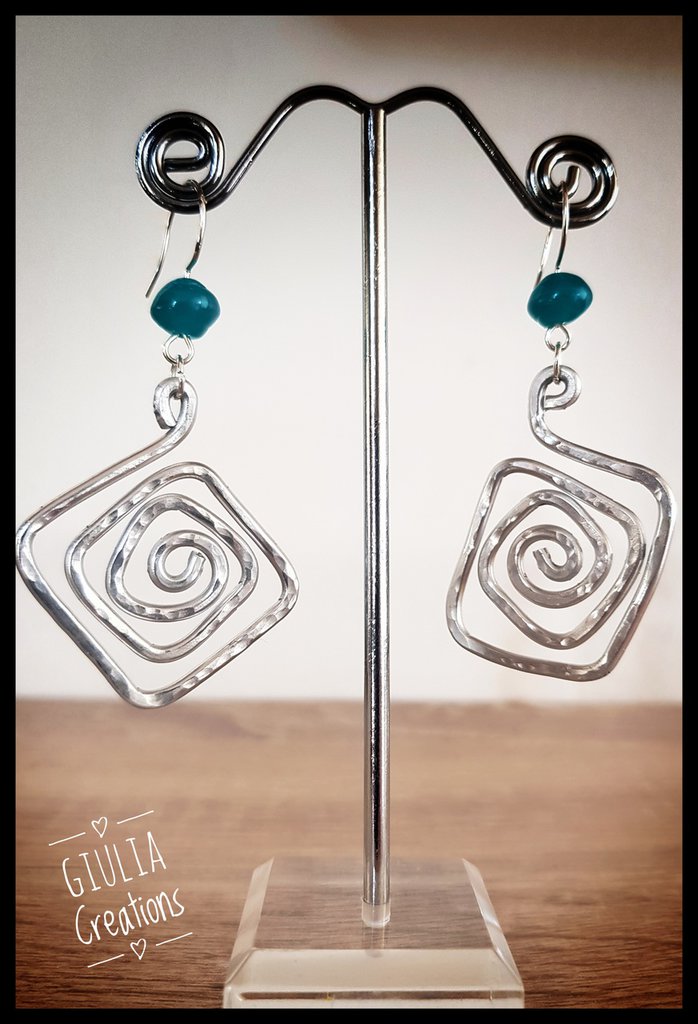 Orecchini pendenti fatti a mano in argento sterling 925