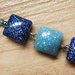CIONDOLO 4LEVELS 2 - azzurro con glitter opalescenti e blu con glitter argento e azzurro - atossico e nichel free
