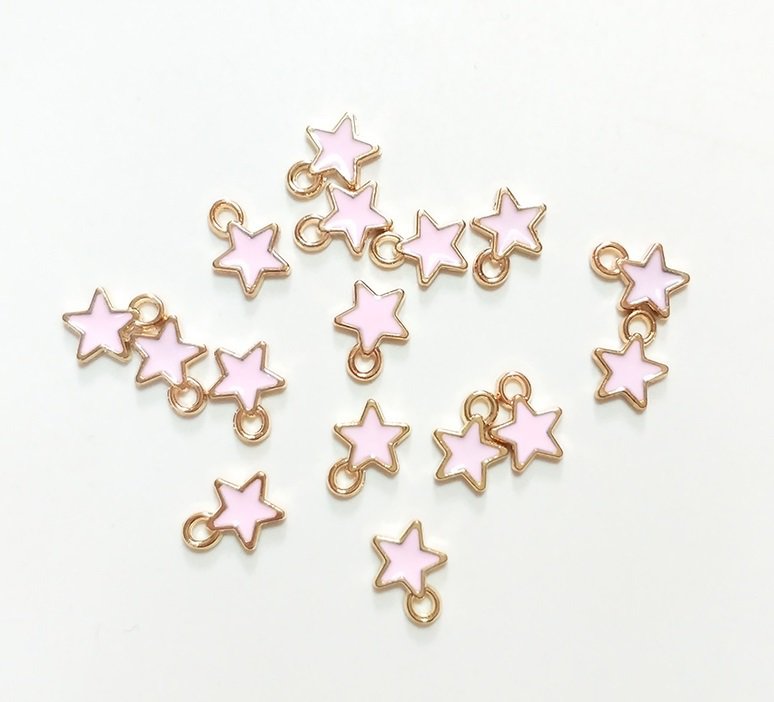 Ciondolo Farfalla Smaltata 18x15 mm Crema e Oro Opaco