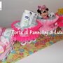 Torta di pannolini Pampers Treno trenino Minnie - Idea regalo nascita battesimo baby shower