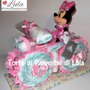 Torta di Pannolini Pampers Moto bicicletta Peluche Minnie idea regalo nascita battesimo baby shower