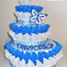 Torta di Pannolini Pampers Baby Dry + farfalla e nome 3D idea regalo nascita battesimo baby shower