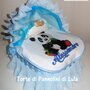 Torta di Pannolini culla carrozzina Pampers Baby Dry + bavaglino personalizzato