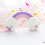 bomboniera unicorno, Cake topper Arcobaleno sulle tonalità pastello con nuvolette, bomboniera in fimo, personalizzabile, bomboniere segnaposto, bomboniere nascita, bomboniere comunione