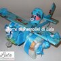 Torta di Pannolini Pampers Aereo azzurro maschio - idea regalo, originale ed utile, per nascite, battesimi e com...