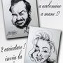 2 pezzi CARICATURA personalizzata da foto idea regalo compleanno, laurea, matrimonio