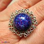 ANELLO 5SENSI 1 - con cabochon glitter blu e fucsia