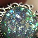 ANELLO 5SENSI 4 - con cabochon argento e flakies opalescenti verde azzurro
