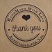 30 Etichette adesive 35mm Tonde con scritta "Handmade whit Love - Thank you" colore Marrone diametro 35mm Chiudipacco