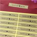 36 Etichette adesive rettangolari con scritta "Handmade with love" con cuore colore Marrone 75x13mm Chiudipacco