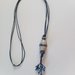 COLLANA CON CIONDOLO CERAMICA AZZURRO BIANCO