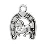 3* Pendente Charms Ciondolo Fai da Te a forma di FERRO DI CAVALLO 23 x 18 mm per collane, bomboniere, nozze, bracciali, feste party eventi Natale