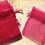 14 sacchetti sacchettini organza - fucsia - 8 x 7,5 cm  offerta