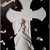 Bomboniera in polvere di ceramica rappresentante un angelo con croce molto delicato