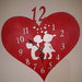Orologio degl' innamorati in legno a forma di cuore