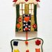 Decorazione murale di ceramica con casetta targa fiore manufatto decorato a colori vivaci