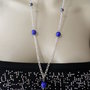 collana lunga con pietre di azzurrite