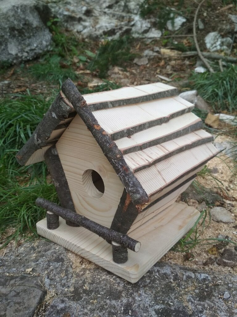 Casetta Uccelli Legno V13 - Mangiatoia Per Giardino E Balcone - Foto 4
