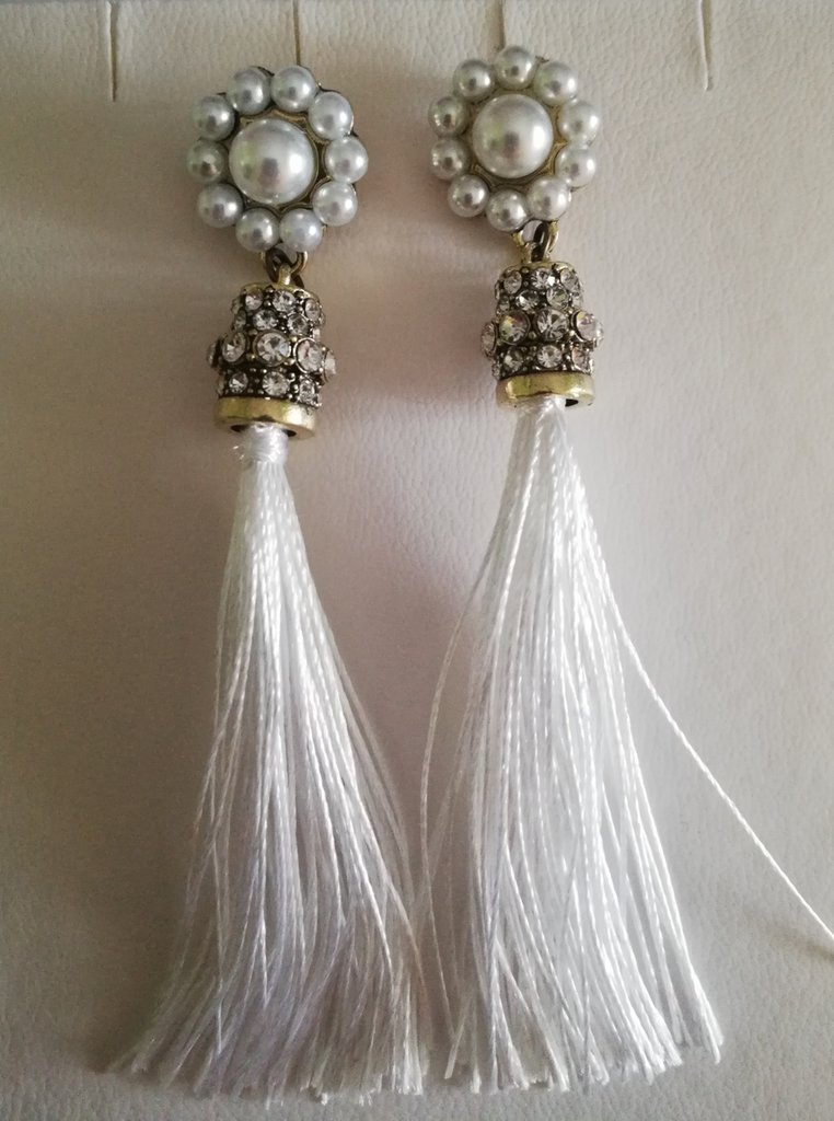 Yienate Orecchini Di Perle Di Pizzo Sexy Con Borchie Orecchini Lunghi In Pizzo Floreale Con Pendenti Orecchini Da Ballo In Pizzo Nero Alla Moda Per Donne E Ragazze - Foto 7