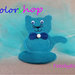 Gattino con fiocco realizzato a mano, portaconfetti o bomboniera in vari colori disponibile