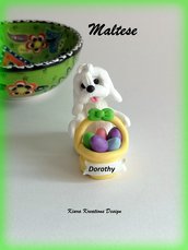 Ordine personalizzato per Donatella! 2 decorazioni cane maltese + cane volpino pasquali personalizzati con nome