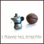 Orecchini lobo " Moka e tazza caffè  caffè espresso    "   fimo cernit premo idea regalo dolcetti colazione  miniatura cibo biscotto  pasticcino bambina regalo barista  