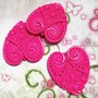 3 pz ciondoli CUORE INTARSIATO rosa fucsia - lucite - 4,8 cm