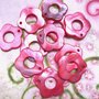25 pz ciondoli CHARM fiore madreperla rosa corallo - 2,5 cm