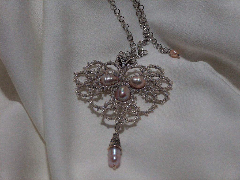 girocollo con ciondolo wire color glicine - Gioielli - Ciondoli - d