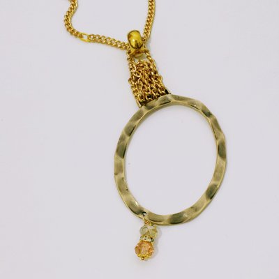 COLLANA IN ACCIAIO E OTTONE - OVALE OBLIQUO COLLANA IN ACCIAIO E OTTONE - OVALE OBLIQUO