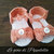 Scarpine sandalini crochet da bambina , con fiocco rosa.