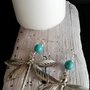 orecchini pendenti con libellule color argento e pietre  azzurre fatti a mano -Happy Summer-