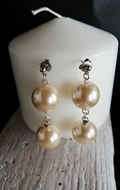Orecchini pendenti in argento con vere perle di fiume fatti a mano - Happy Summer -