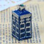 Pendente Tardis tridimensionale smalto blu e strass