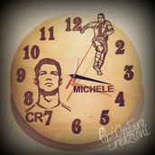 Orologio in legno da parete juventus Cristiano Ronaldo personalizzabile