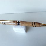 Penna a sfera in legno di quercia con intarsio fatta a mano 