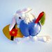 Schema Coniglietto con uovo- animali di pezza - Coniglietto per Pasqua- miniatura -decorazione
