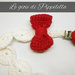 Catenella portaciuccio crochet con fiocco rosso e clips di legno, idea regalo. 